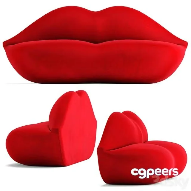 3ds Max Free – Gufram bocca sofa
