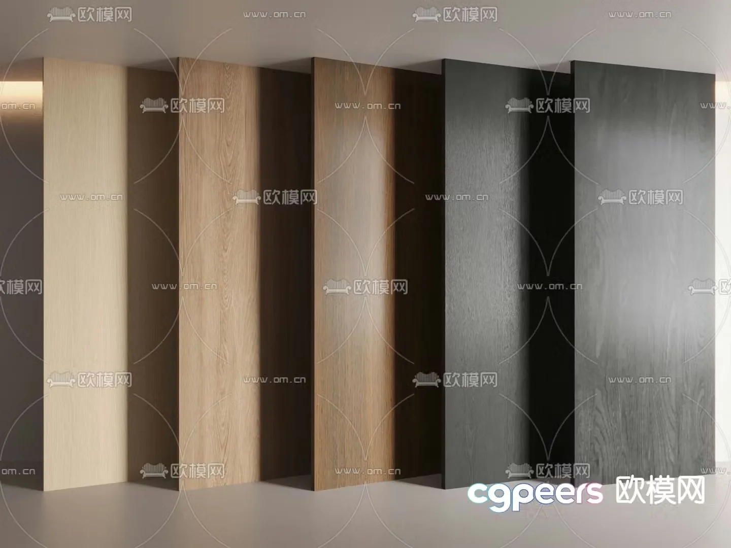 Modern wood grain wall panel wood veneer 3d model