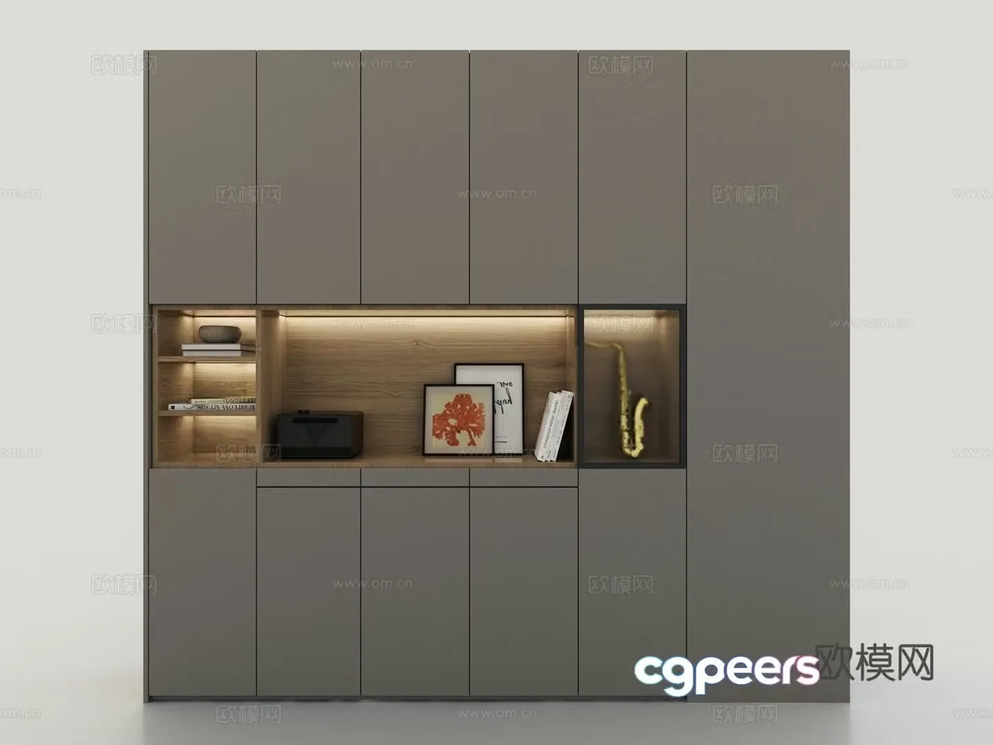 Modern entryway shoe cabinet custom locker 3d model