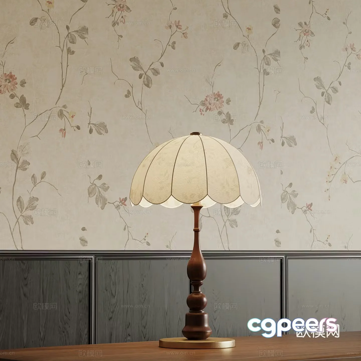 01 French medieval style table lamp 3D model
