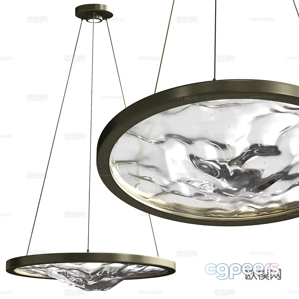 New Chinese style light luxury decorative chandelier 3D model