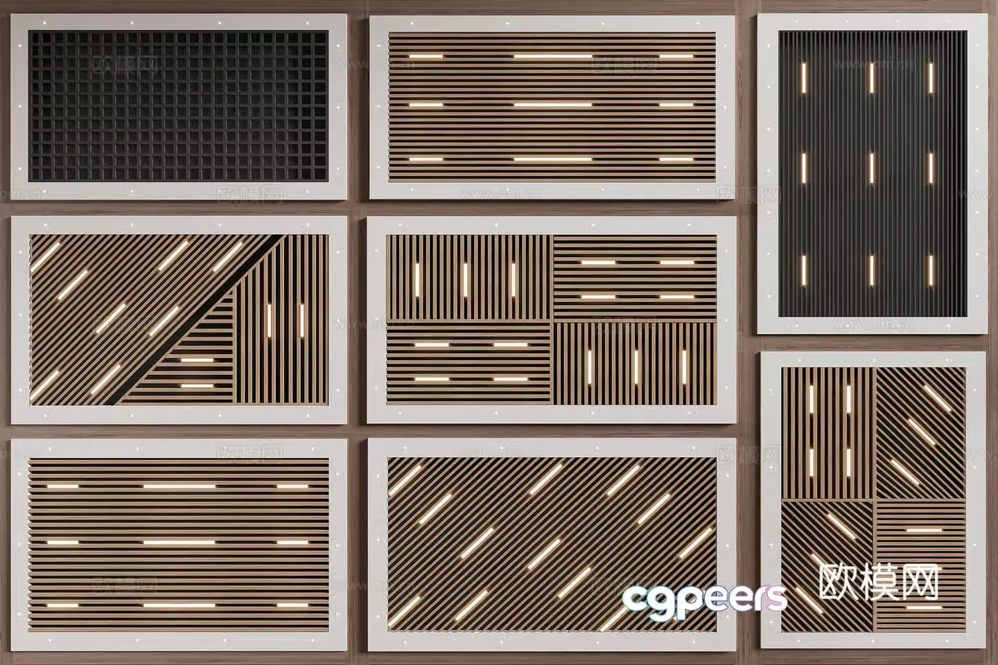 Modern grille ceiling 3d model
