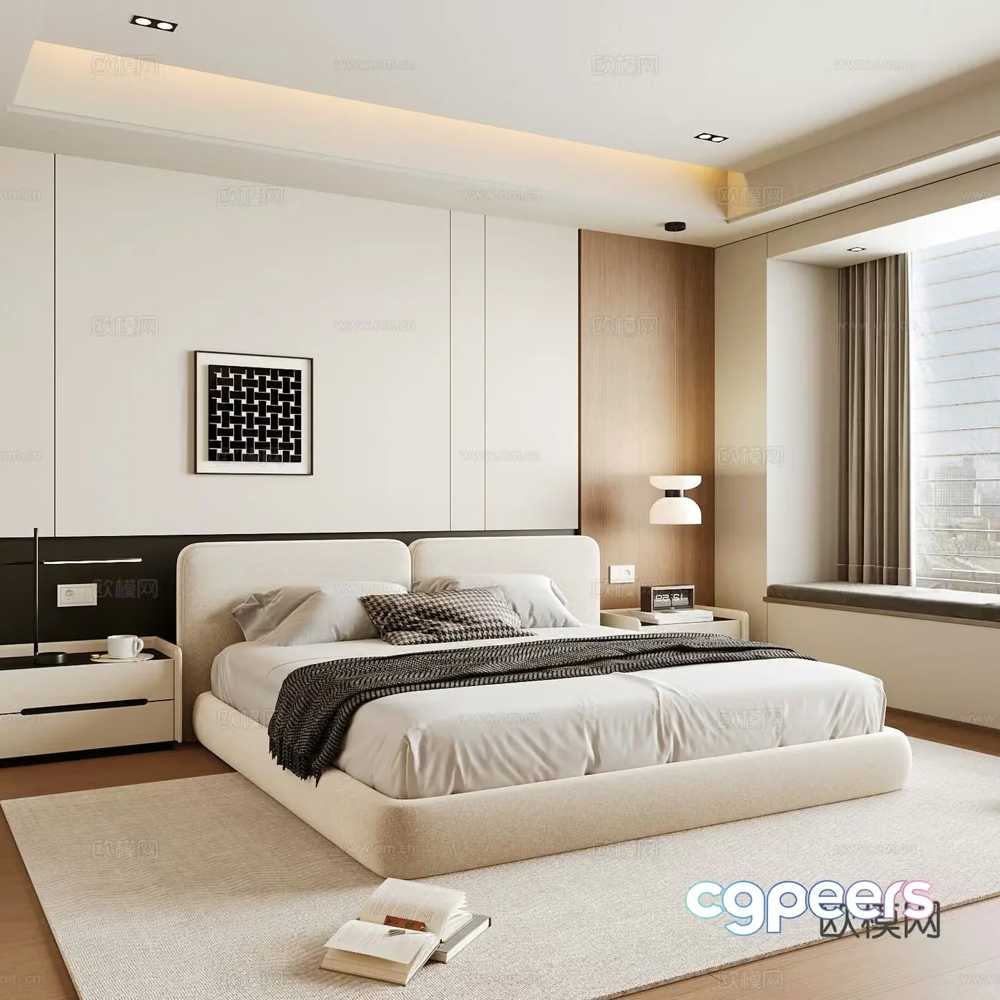 Modern home bedroom master bedroom 3d model