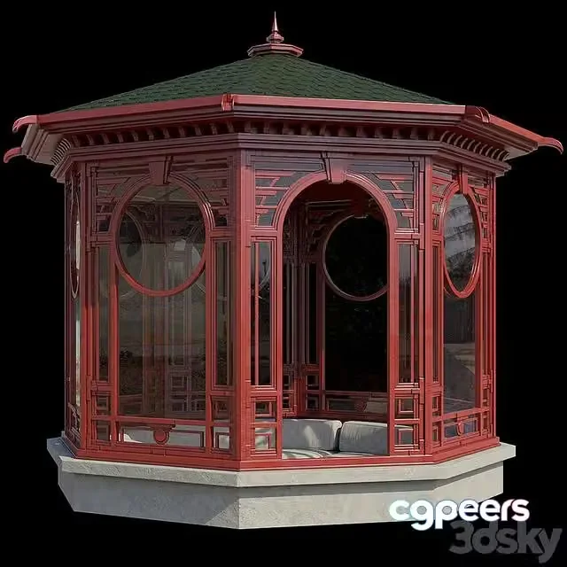 3ds Max Free – Alcove wood park japan garden