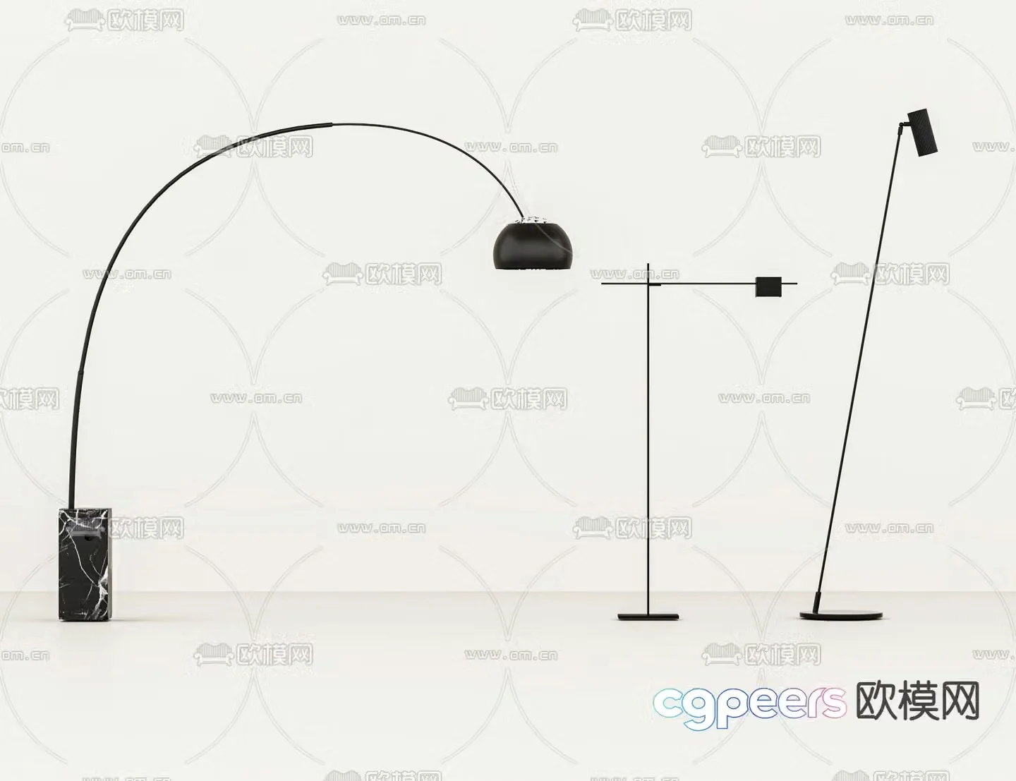 Minimalist floor lamp fishing lamp 3d model