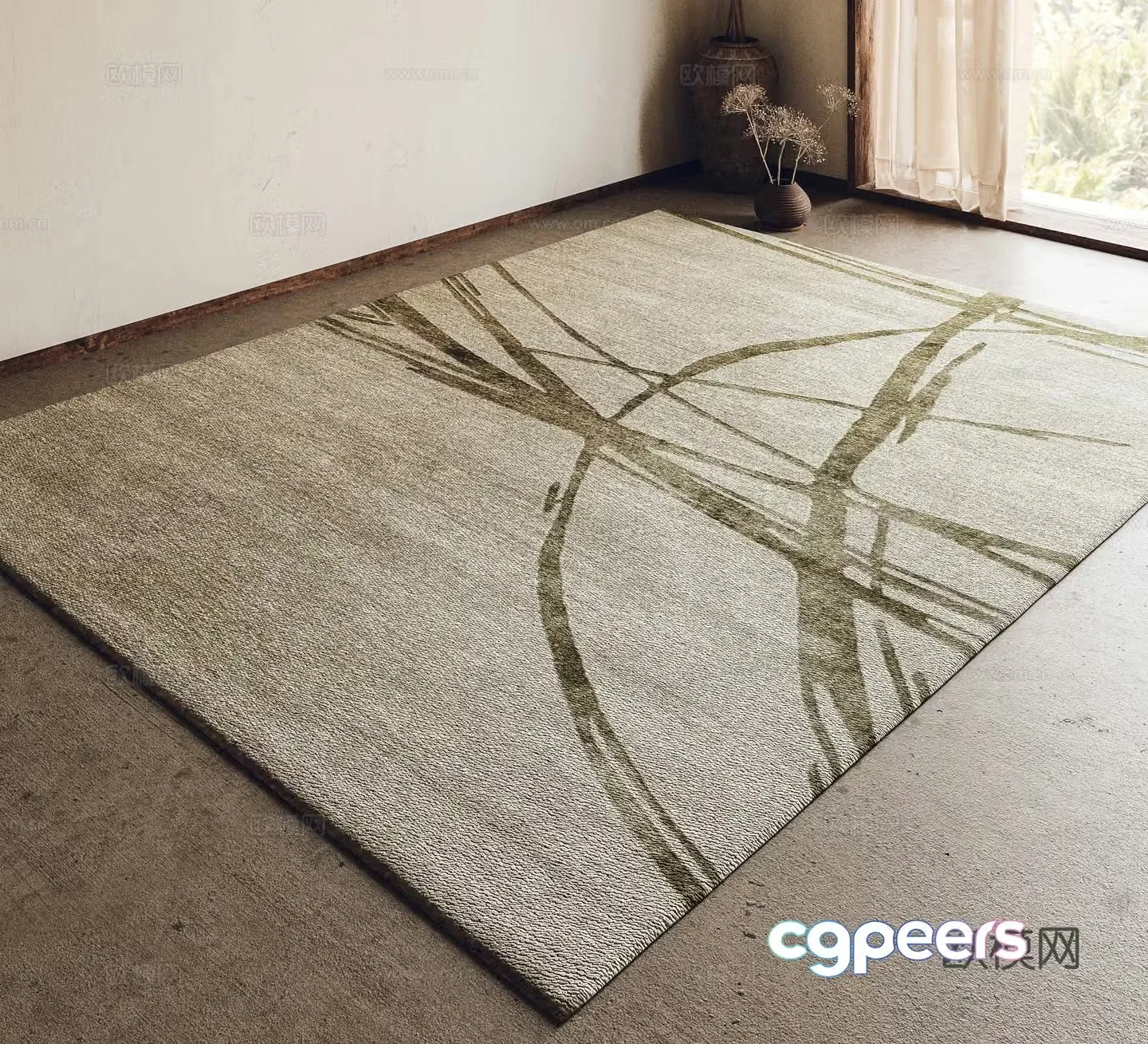 Modern carpet Fabric carpet Bedroom carpet Living room carpet 3d model