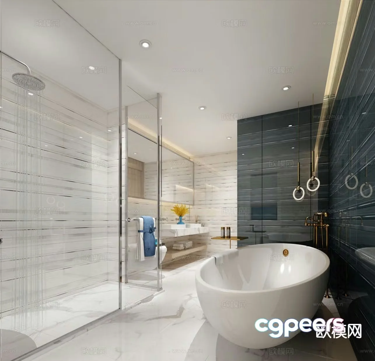 Modern bathroom bathroom 3d model