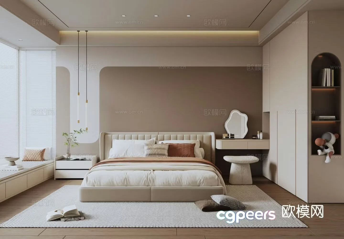 Cream style bedroom master bedroom 3d model