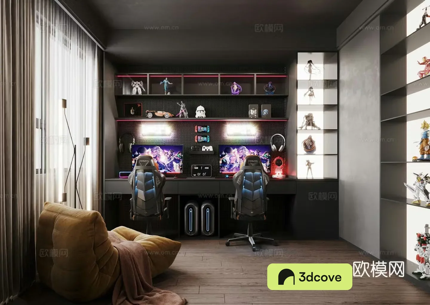 Modern entertainment room e-sports room lazy sofa decoration