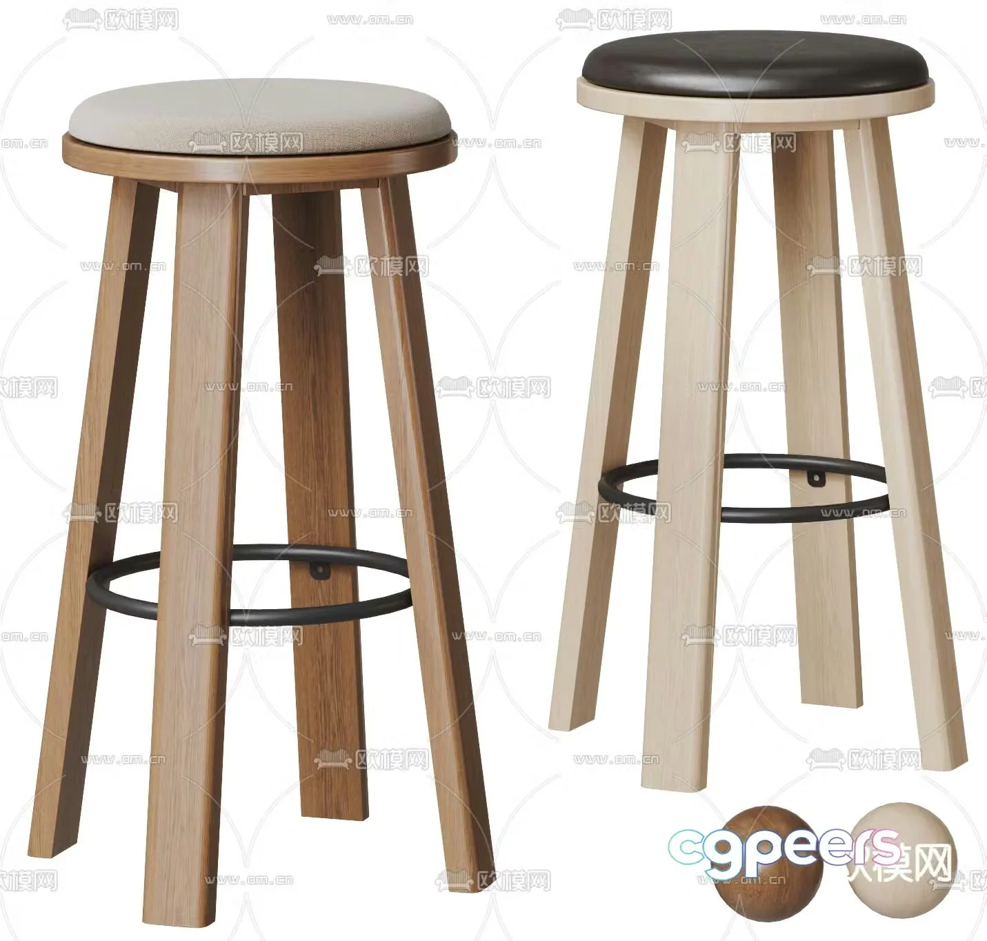 Wabi Sabi bar stool bar stool high stool 3d model