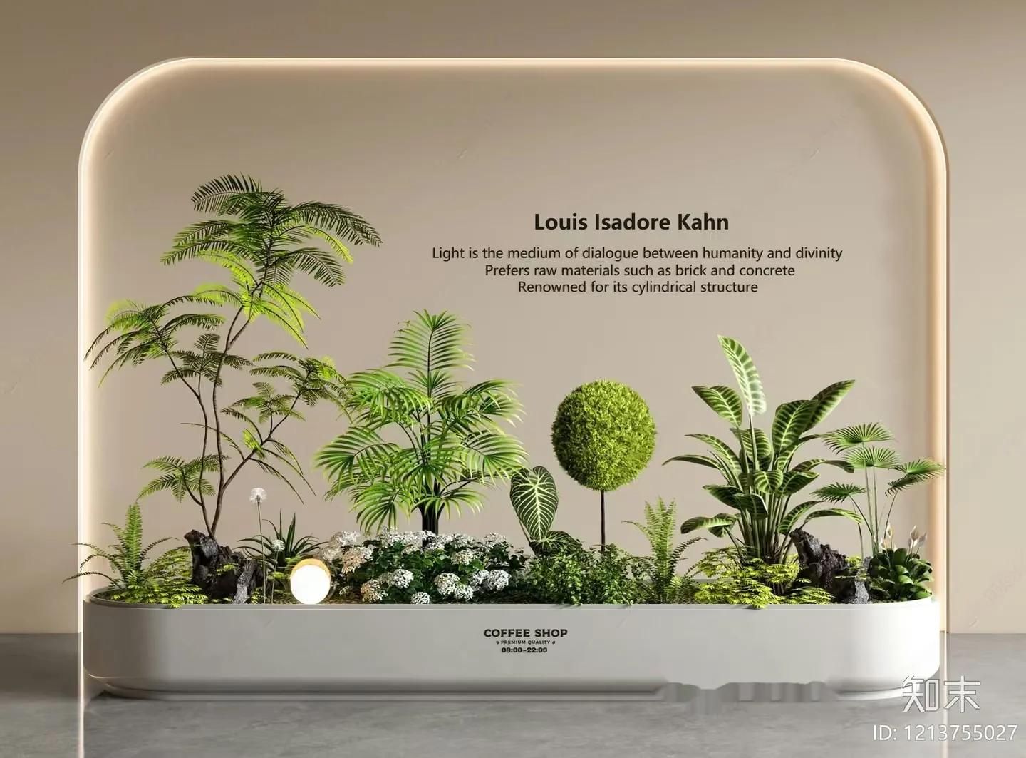 Modern Indoor Plant Display 3D Model – 17863 – VRAY Render