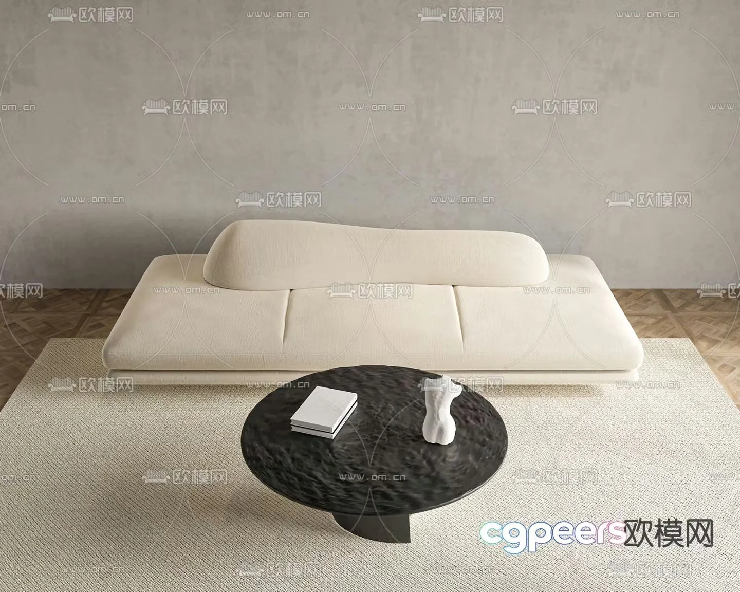 Minotti modern camel sofa 3d model