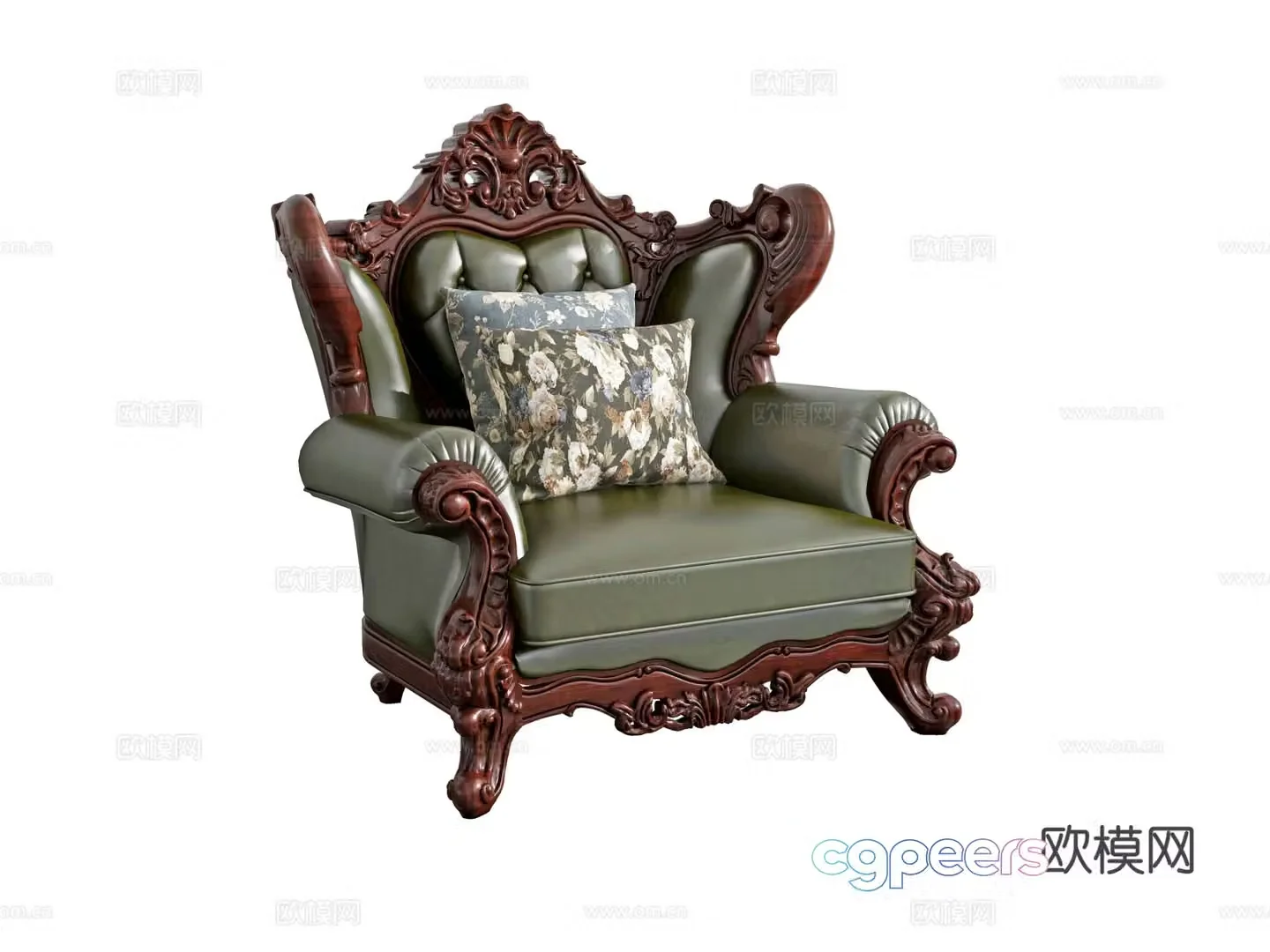 Single sofa leather sofa 3d model
