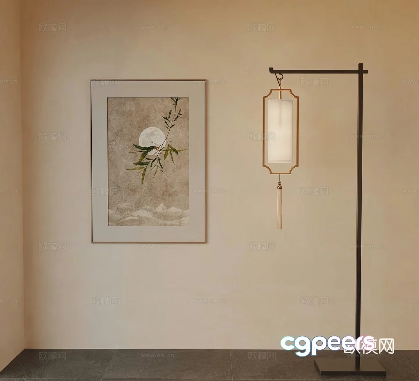 New Chinese style hanging painting 3D model