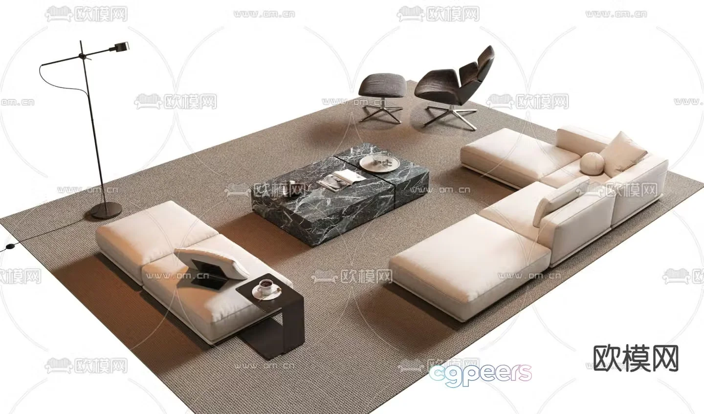 Modern modular sofa corner sofa 3d model