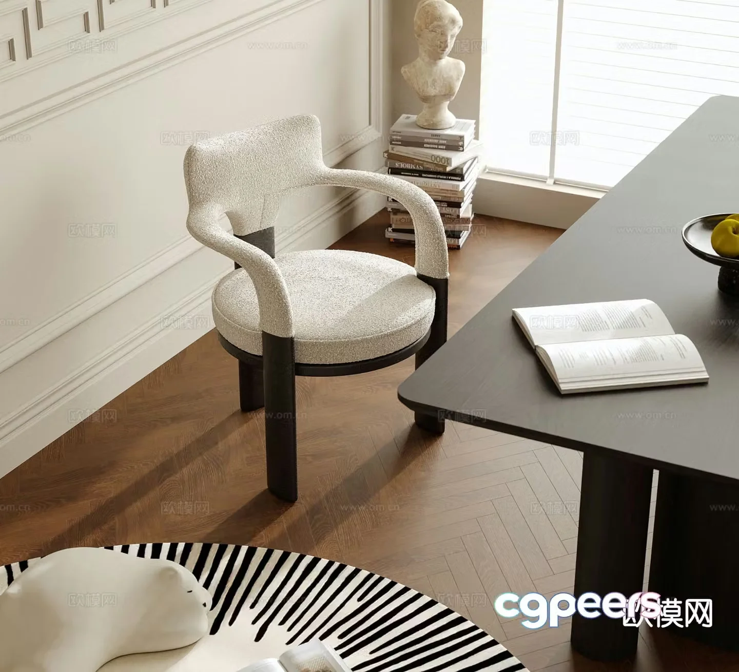 Modern chair dining chair single chair 3d model