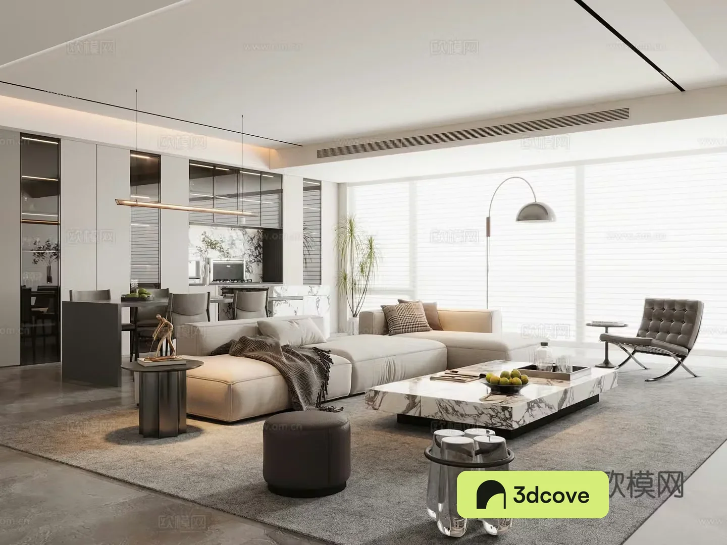 Modern living and dining room horizontal hall sofa and coffee table combination sofa chair dining table and chair sideboard wine cabinet