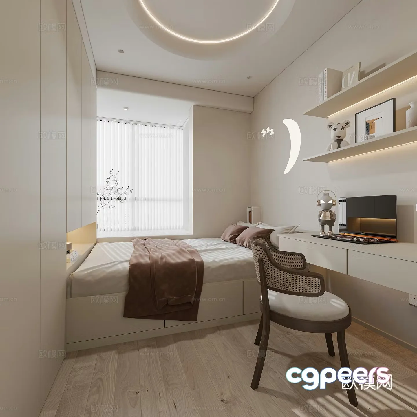 Modern tatami bedroom 3d model