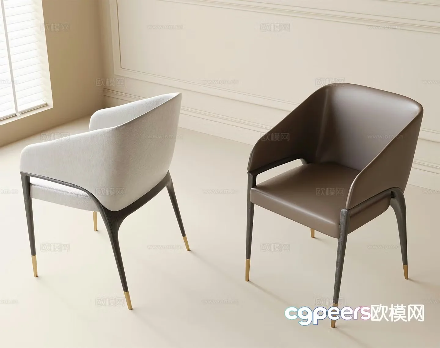 Modern chair dining chair 3d model
