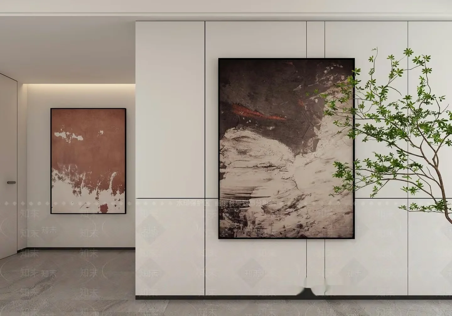 Modern Art Gallery 3D Model – 6855 – VRAY Render