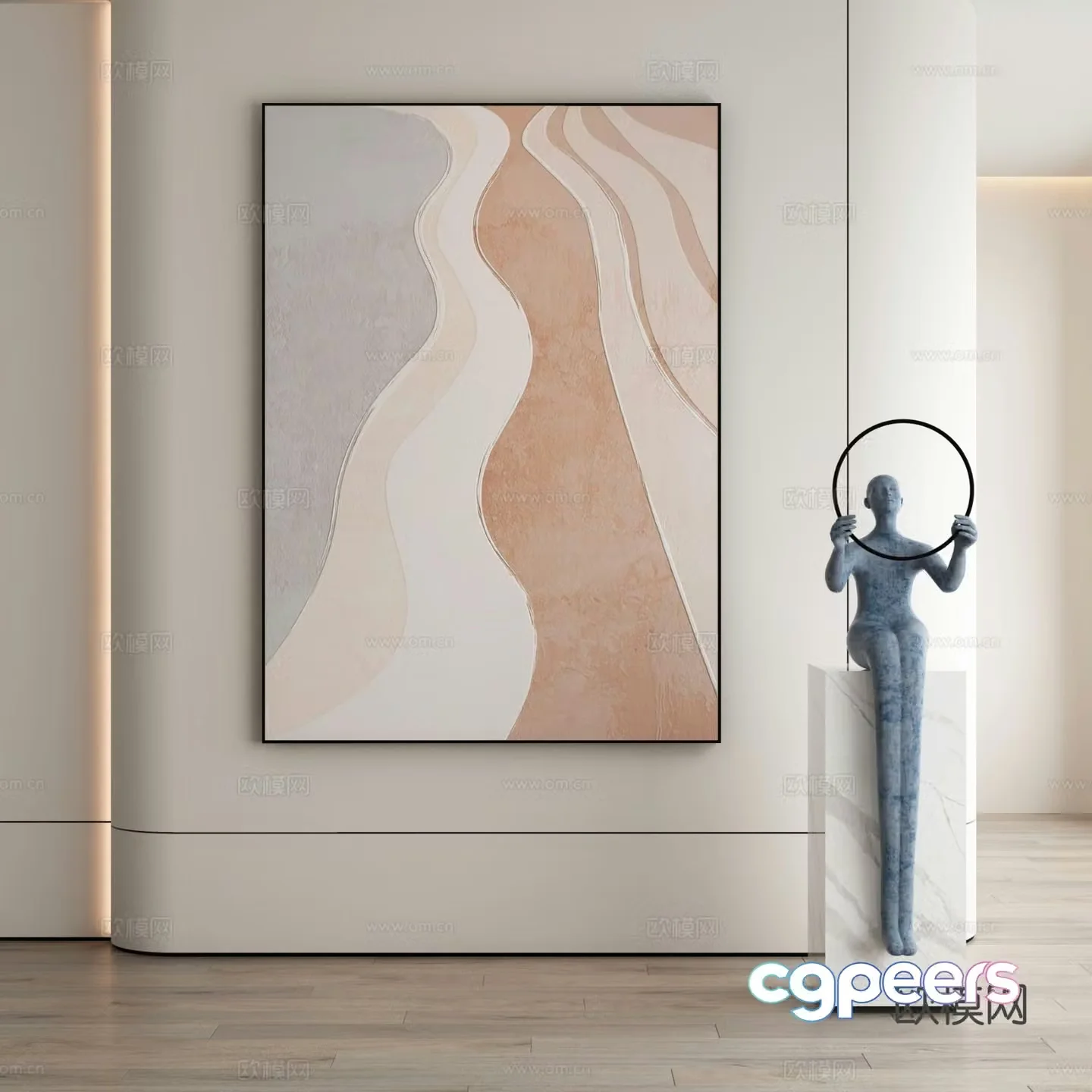 Decorative painting art painting hanging painting 3d model