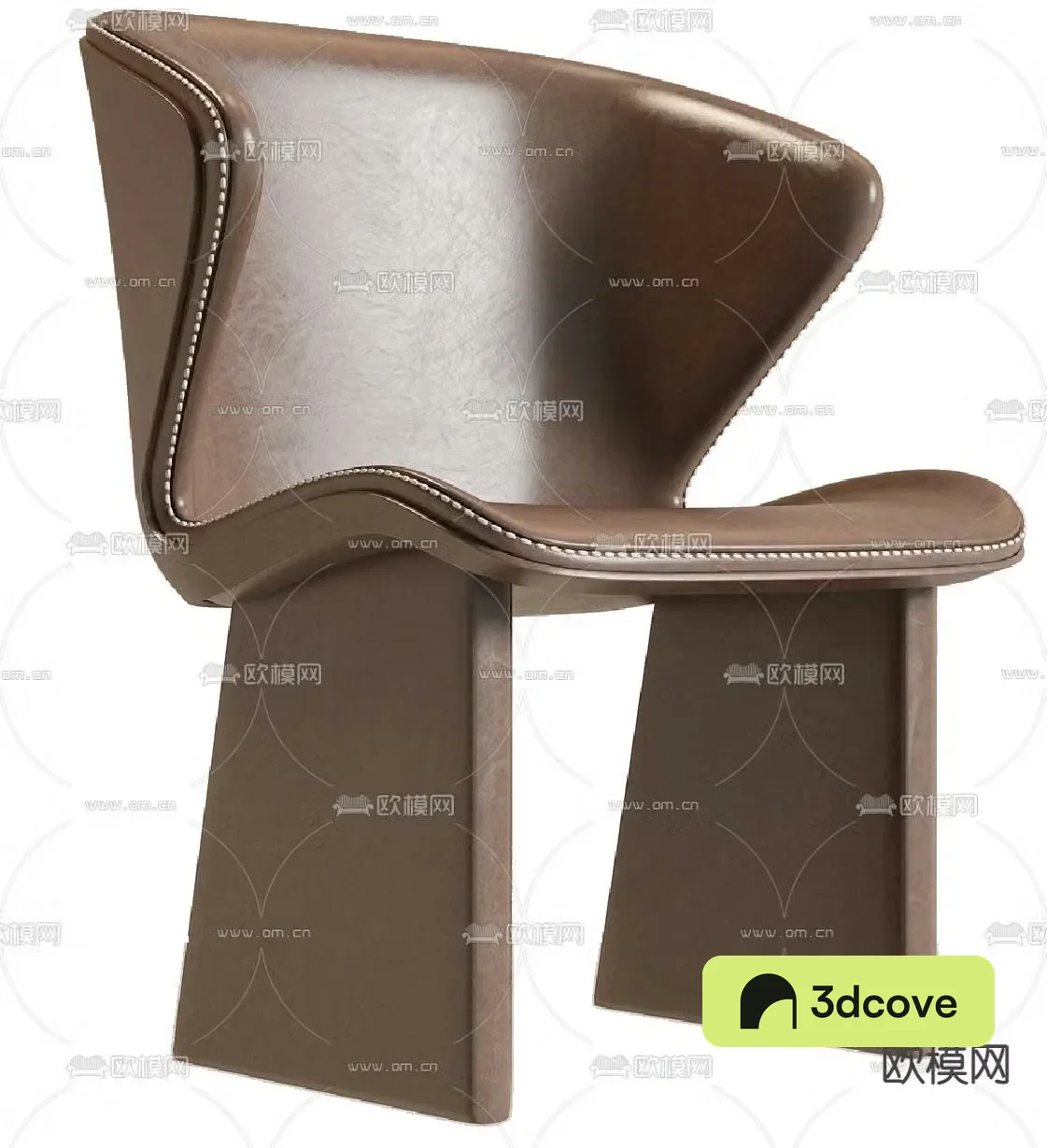 Minotti modern leather side chair