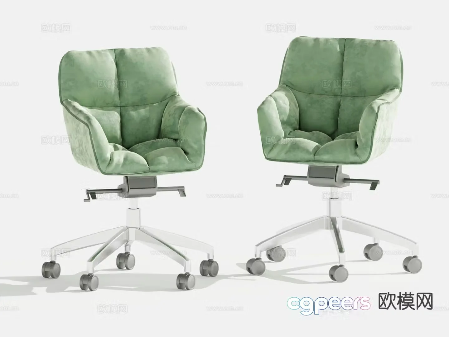 Modern office chair sliding wheelchair 3d model