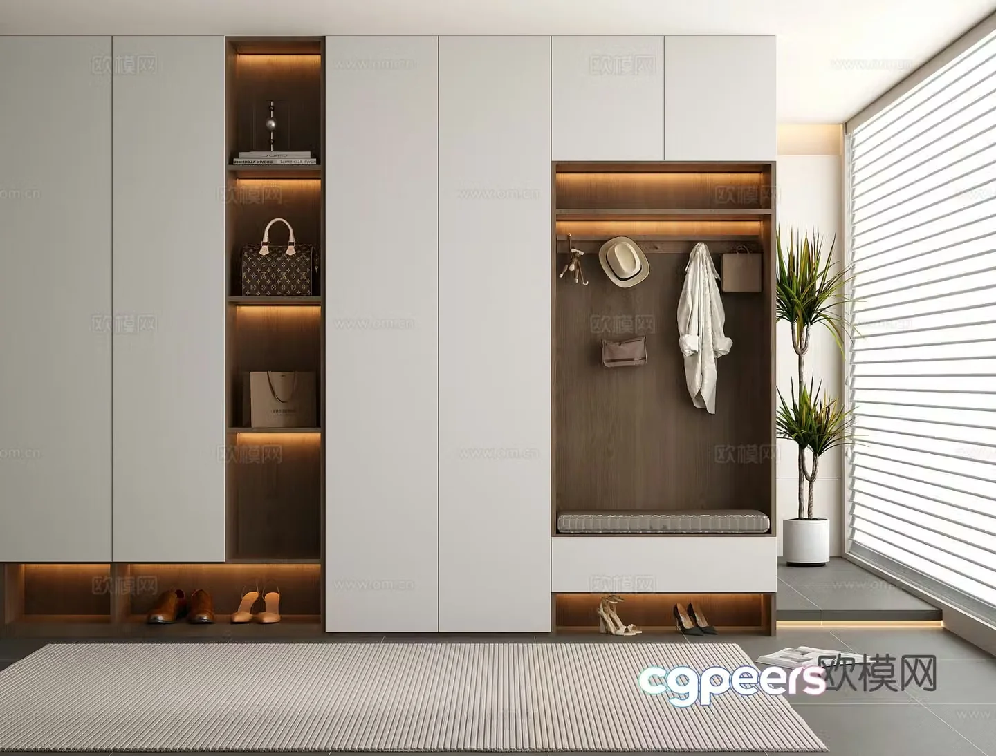 Modern shoe cabinet porch shoe cabinet partition shoe cabinet 3d model