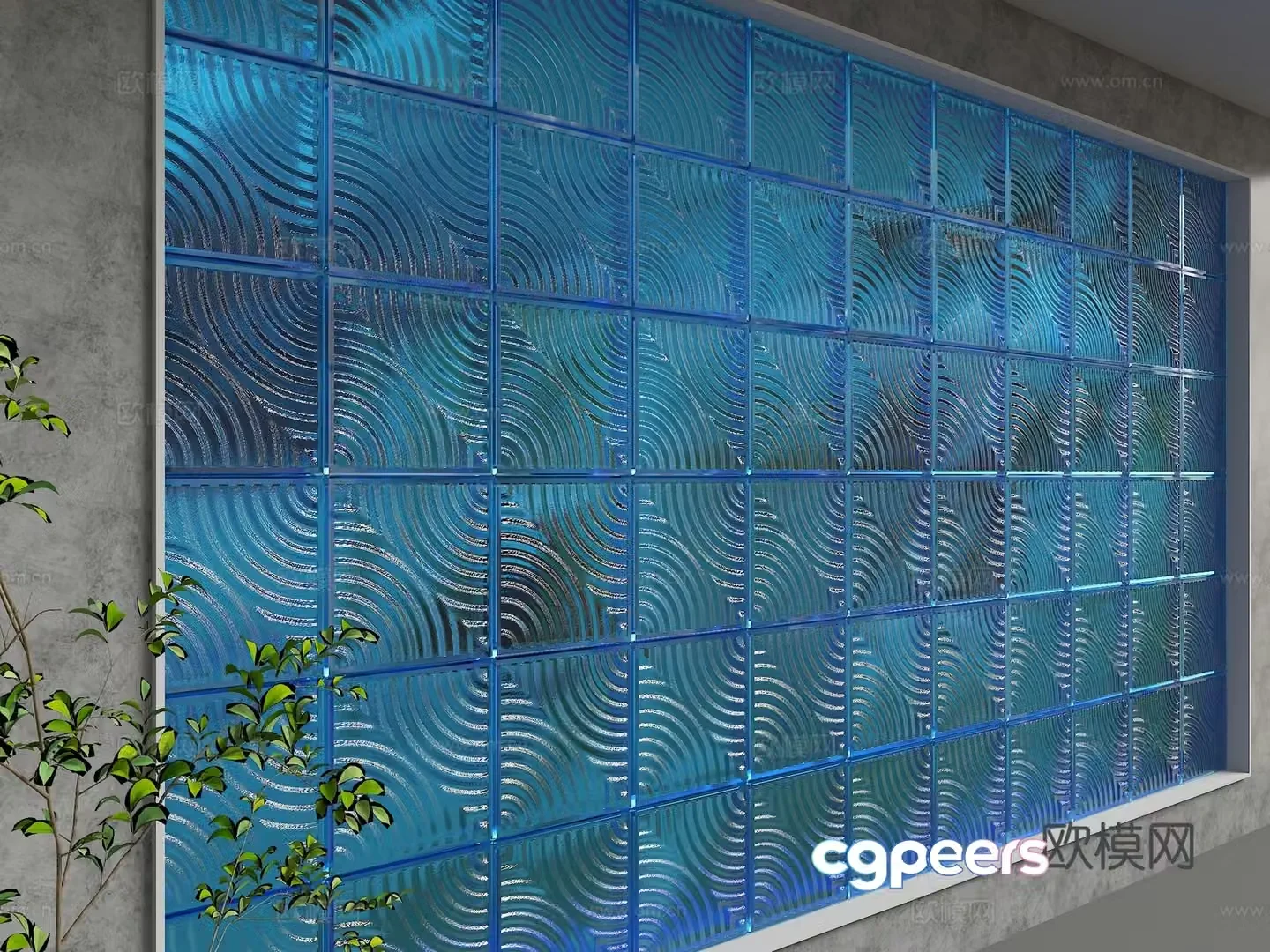 Modern glass partition 3d model