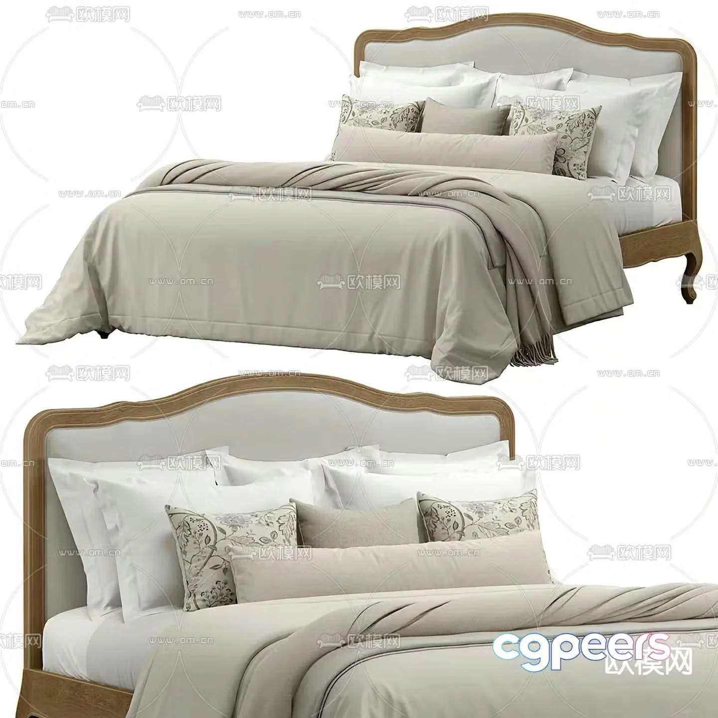 Grace double bed 3d model