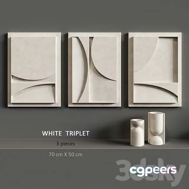 3ds Max Free – Relief White Triplet