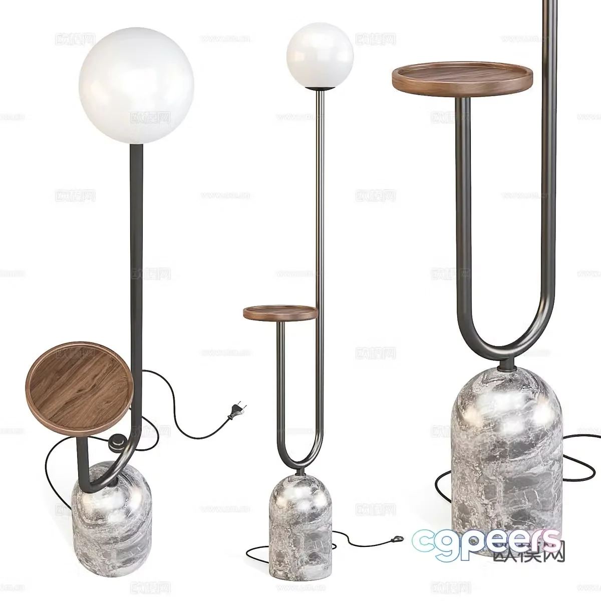 Modern corner table floor lamp 3d model