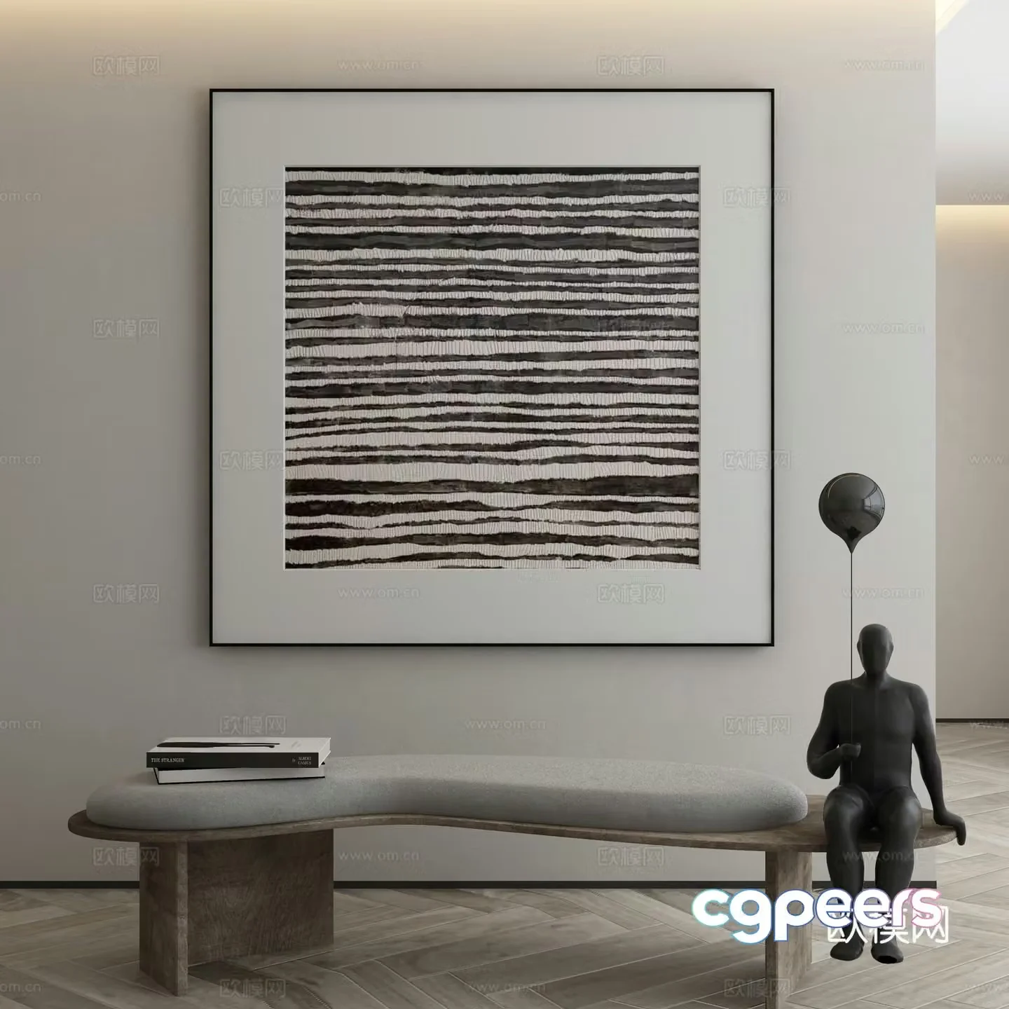 Modern Wasabi Hanging Painting Oil Painting 3D Model