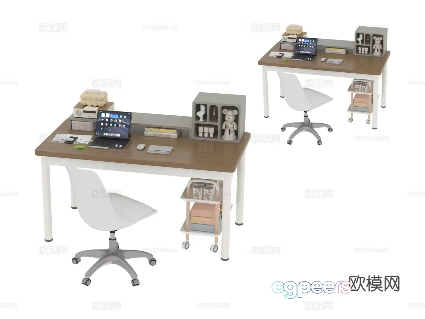 Modern desk writing desk computer desk 3d model