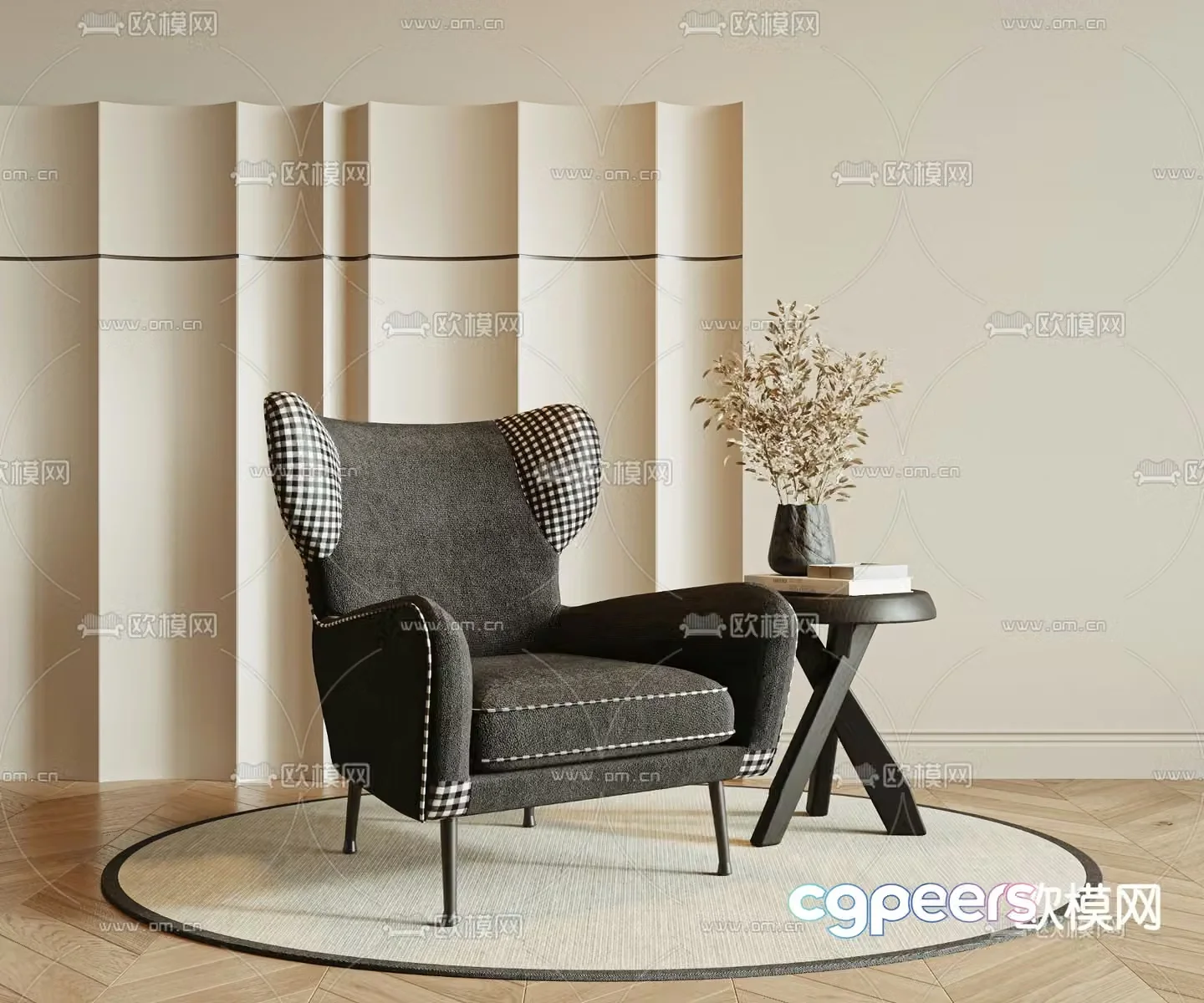 Medieval style leisure chair sofa chair 3d model