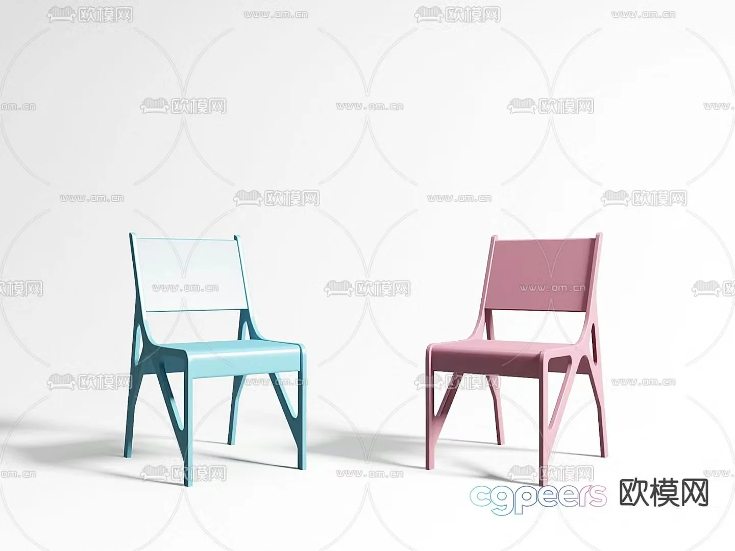 Modern minimalist plastic children’s chair 3d model