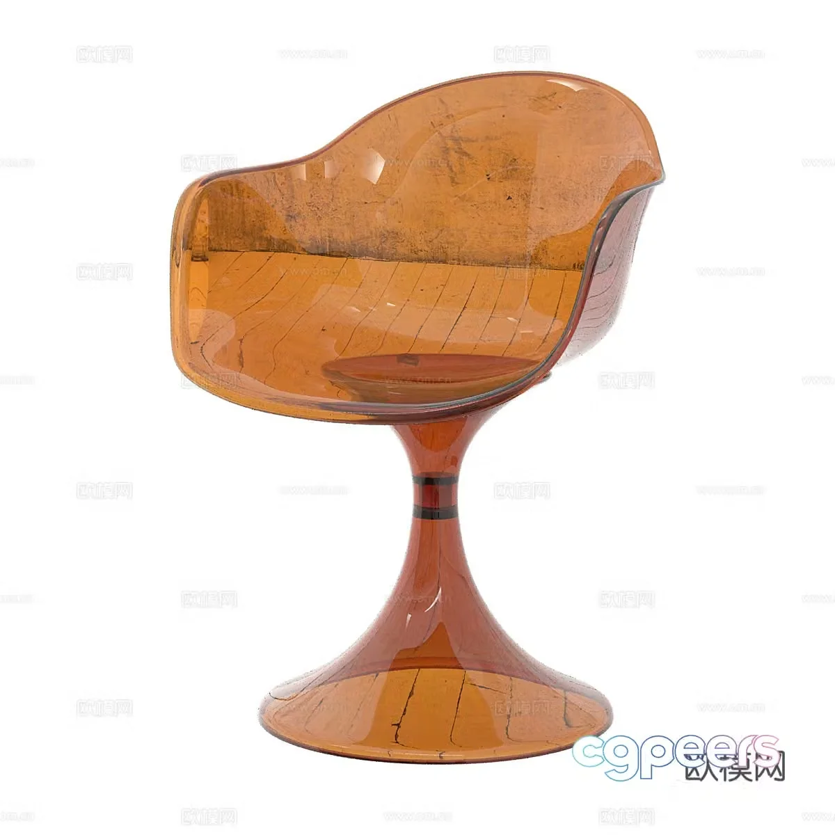 Modern minimalist chair acrylic chair champagne chair 3d model