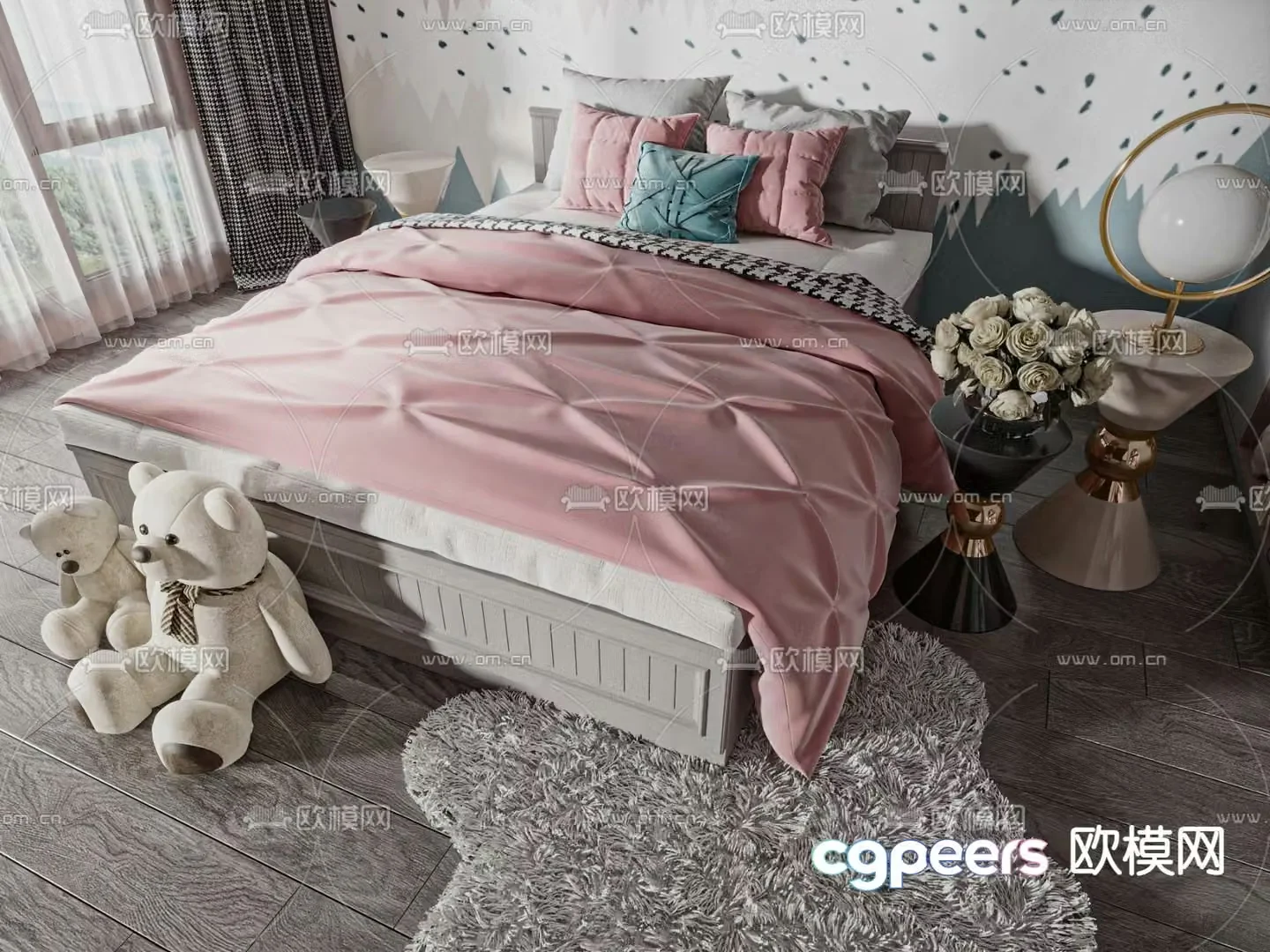 Modern children’s bed 3d model