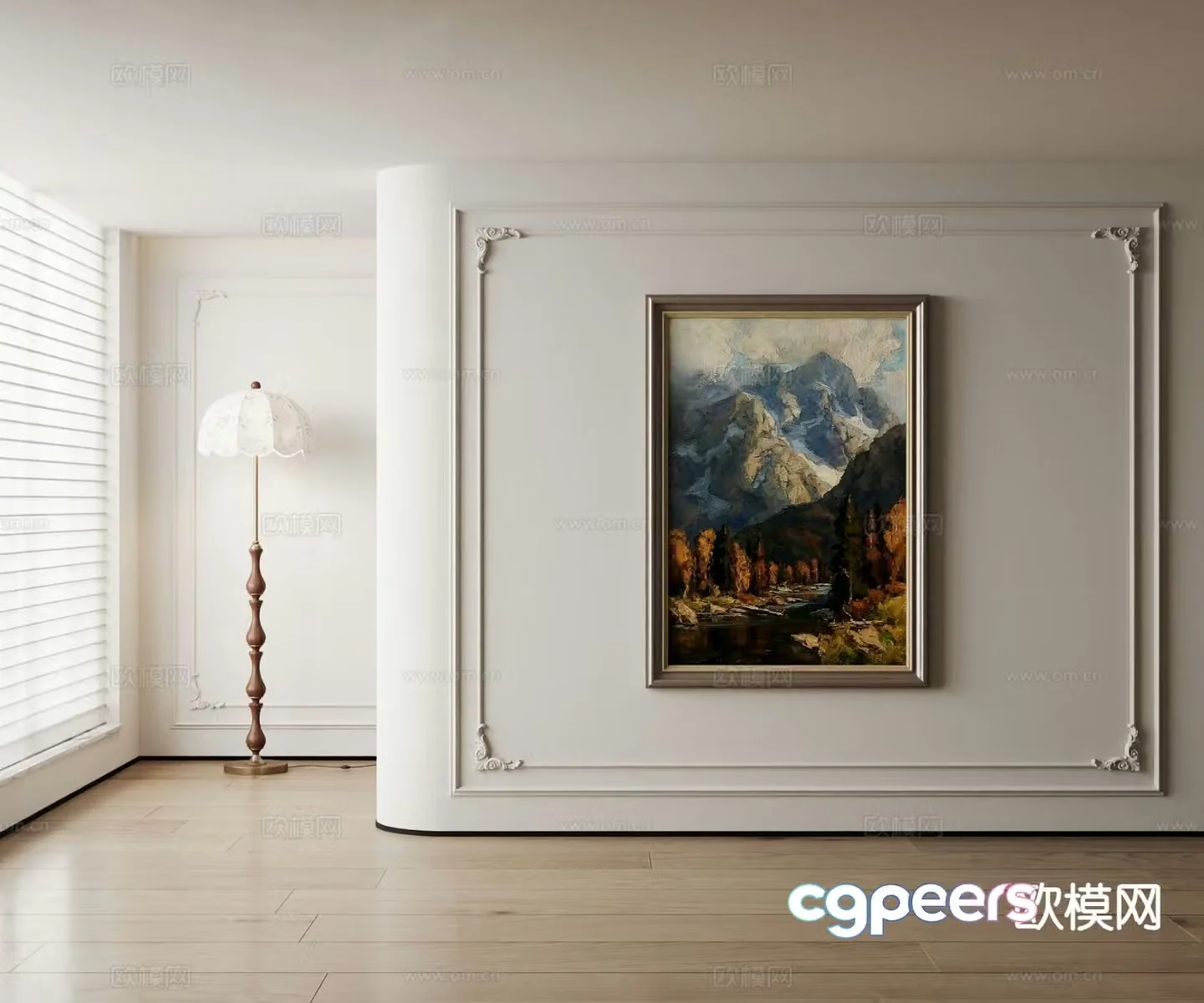 American decorative painting landscape oil painting 3d model