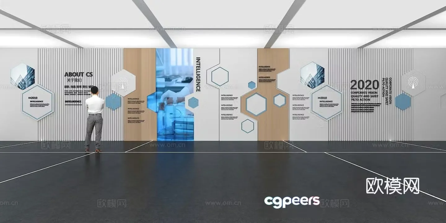 Cultural wall Corporate culture wall Display wall Classroom Exhibition hall Campus culture Corridor 3D model