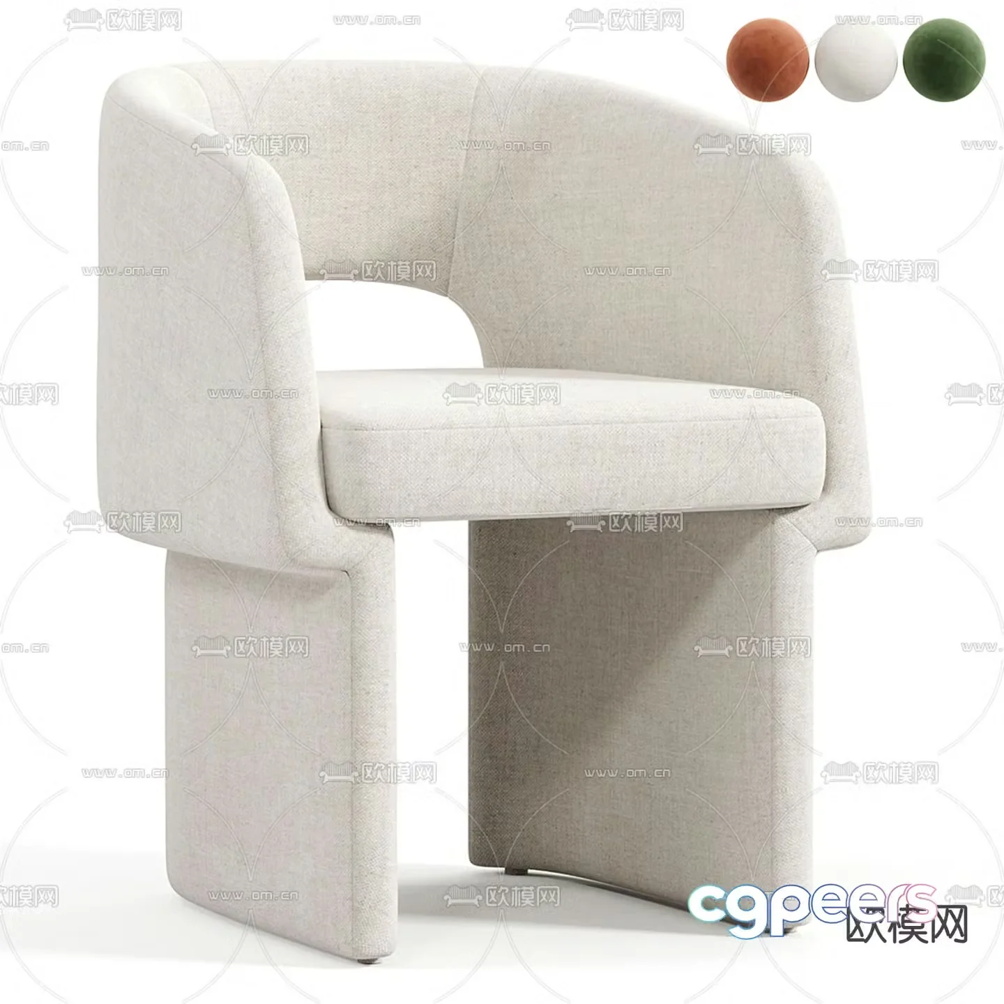 Modern chair dining chair 3d model