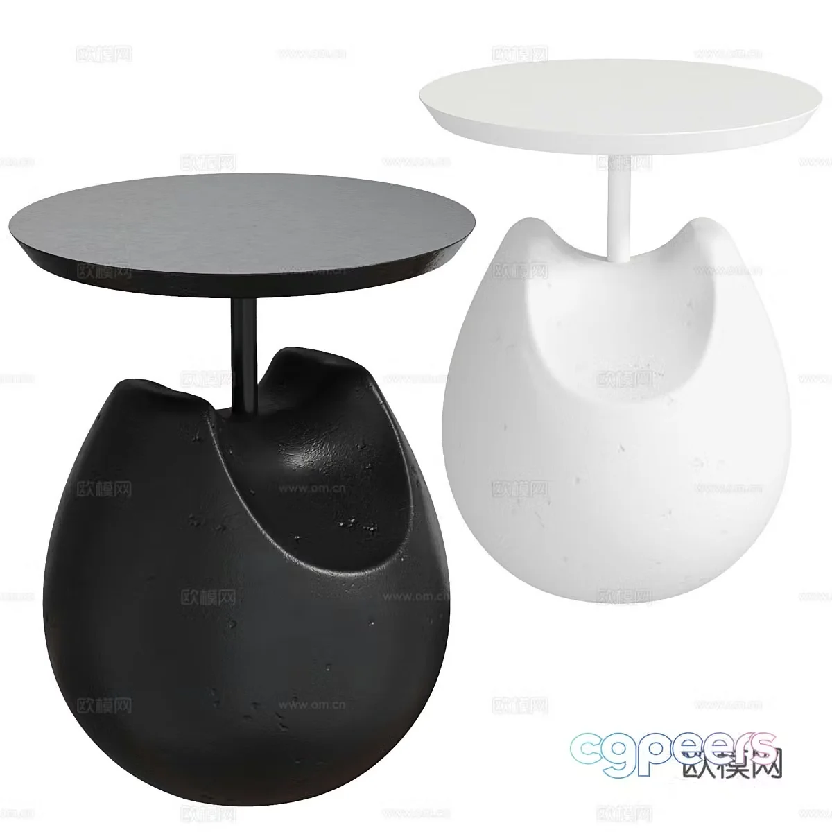 Modern side table corner table round table 3D model