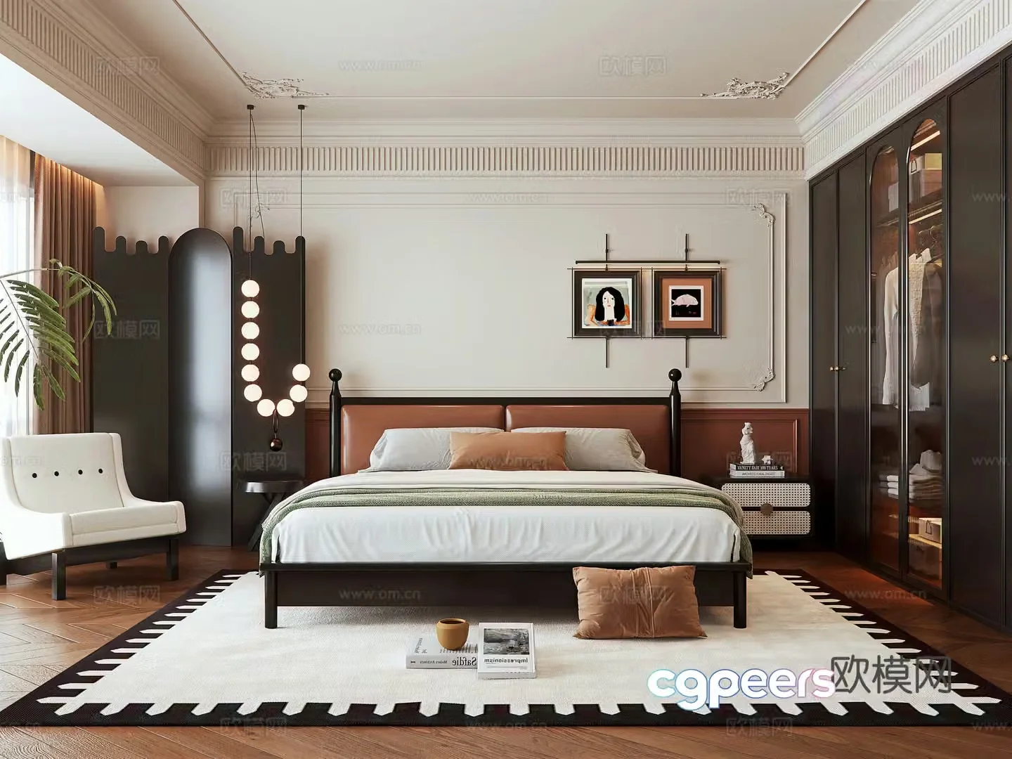 French bedroom master bedroom 3d model