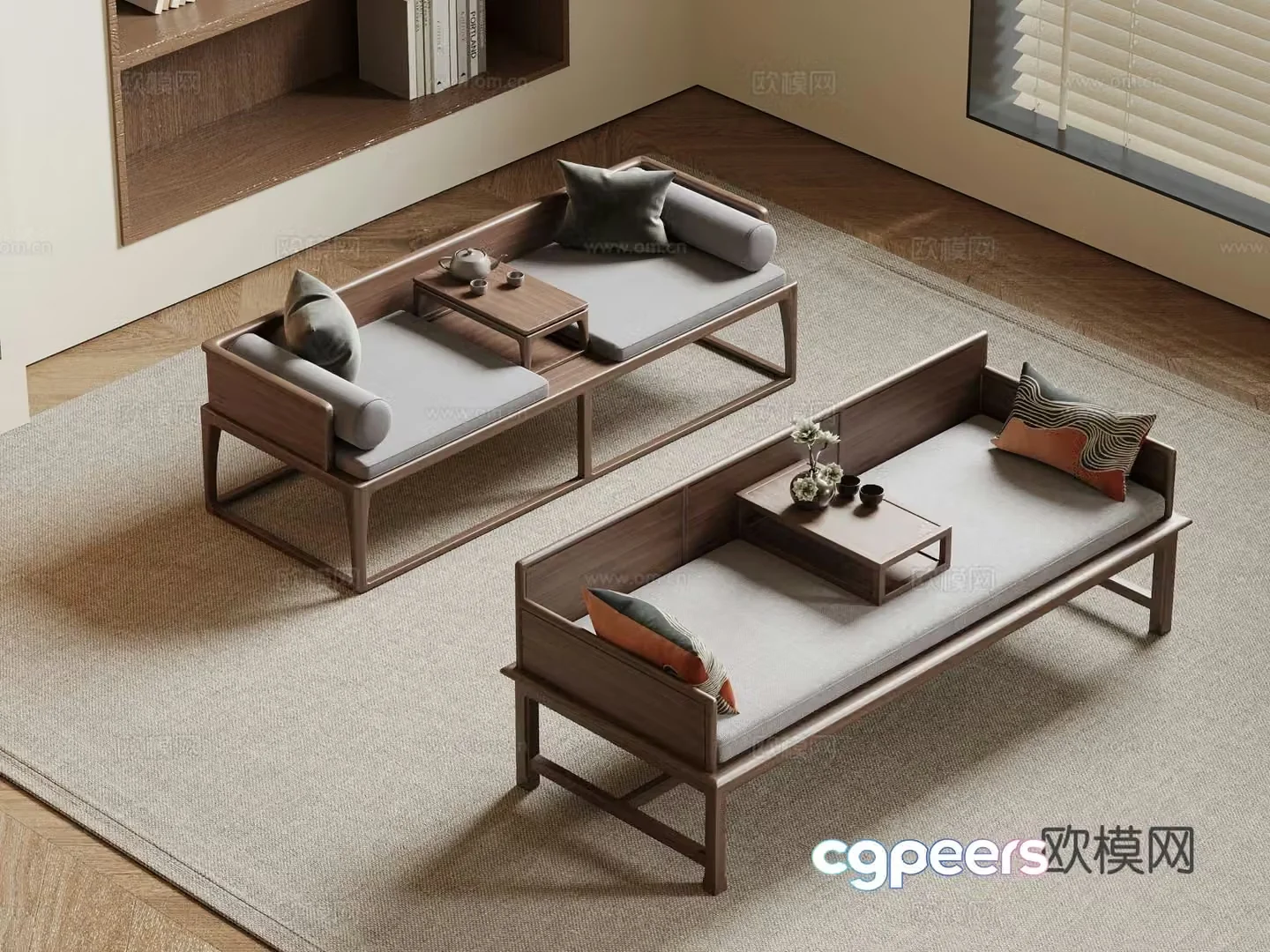 New Chinese Arhat Bed 3D Model
