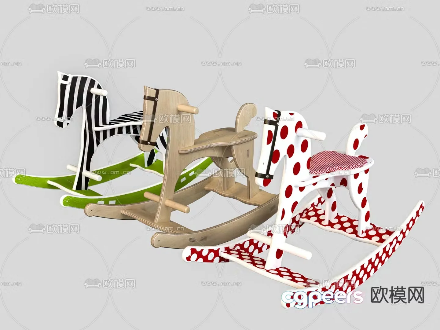 Trojan rocking chair children’s toy 3d model