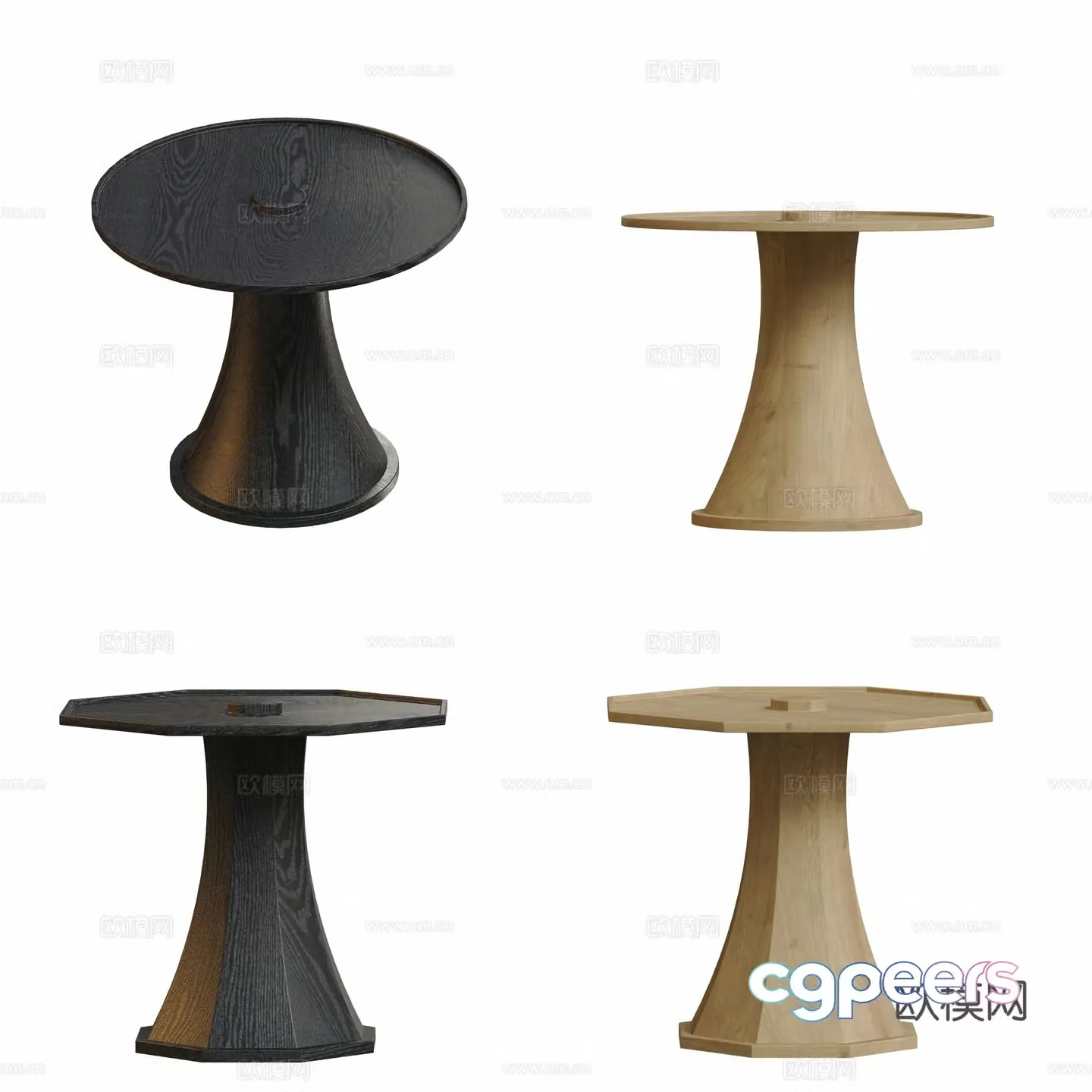 Modern round table corner table side table 3D model