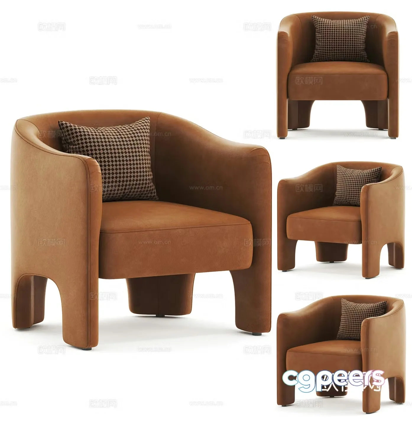 Modern sofa chair leisure chair 3d model