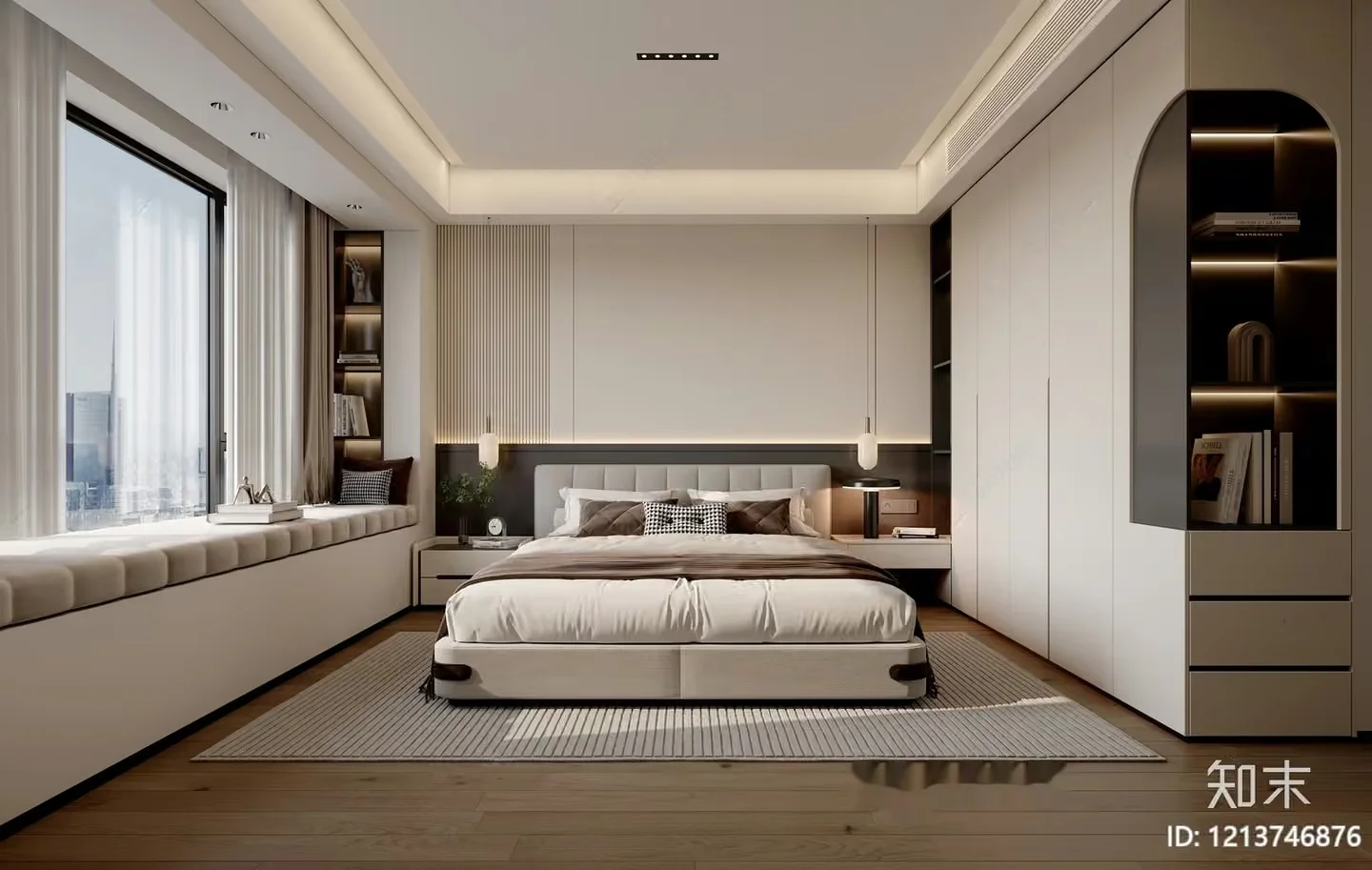 Modern Bedroom 3D Model – 7911 – VRAY Render