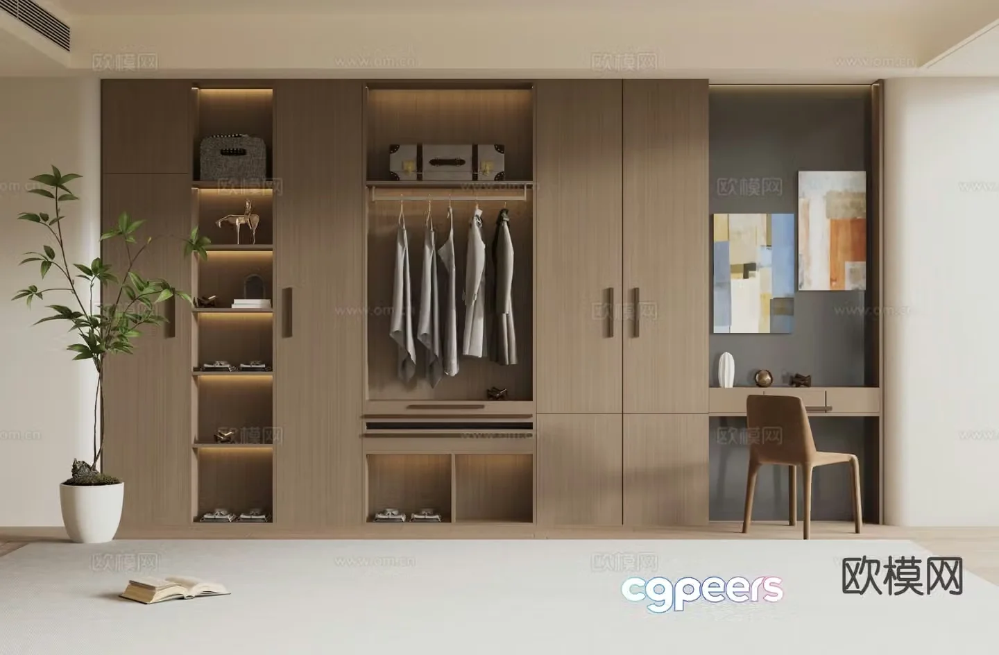 Modern wardrobe integrated wardrobe 3d model