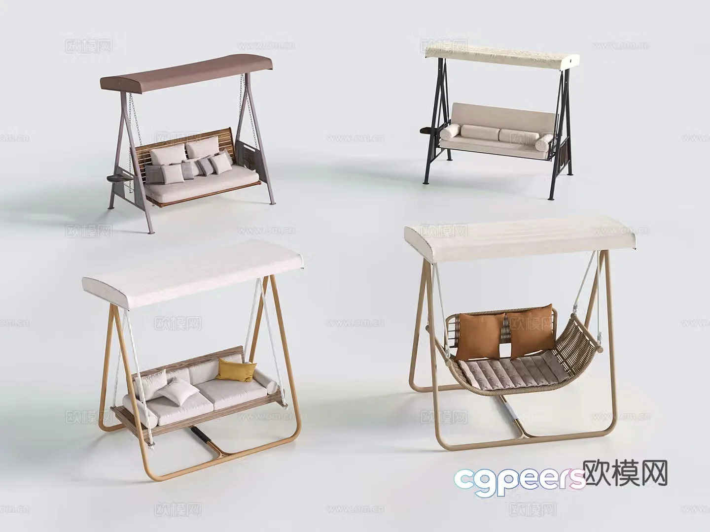 Modern hanging chair swing chair rocking chair 3d model